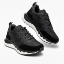 1091 Siyah Paraşüt Nubuk Detay Hakiki Deri Erkek Sneakers