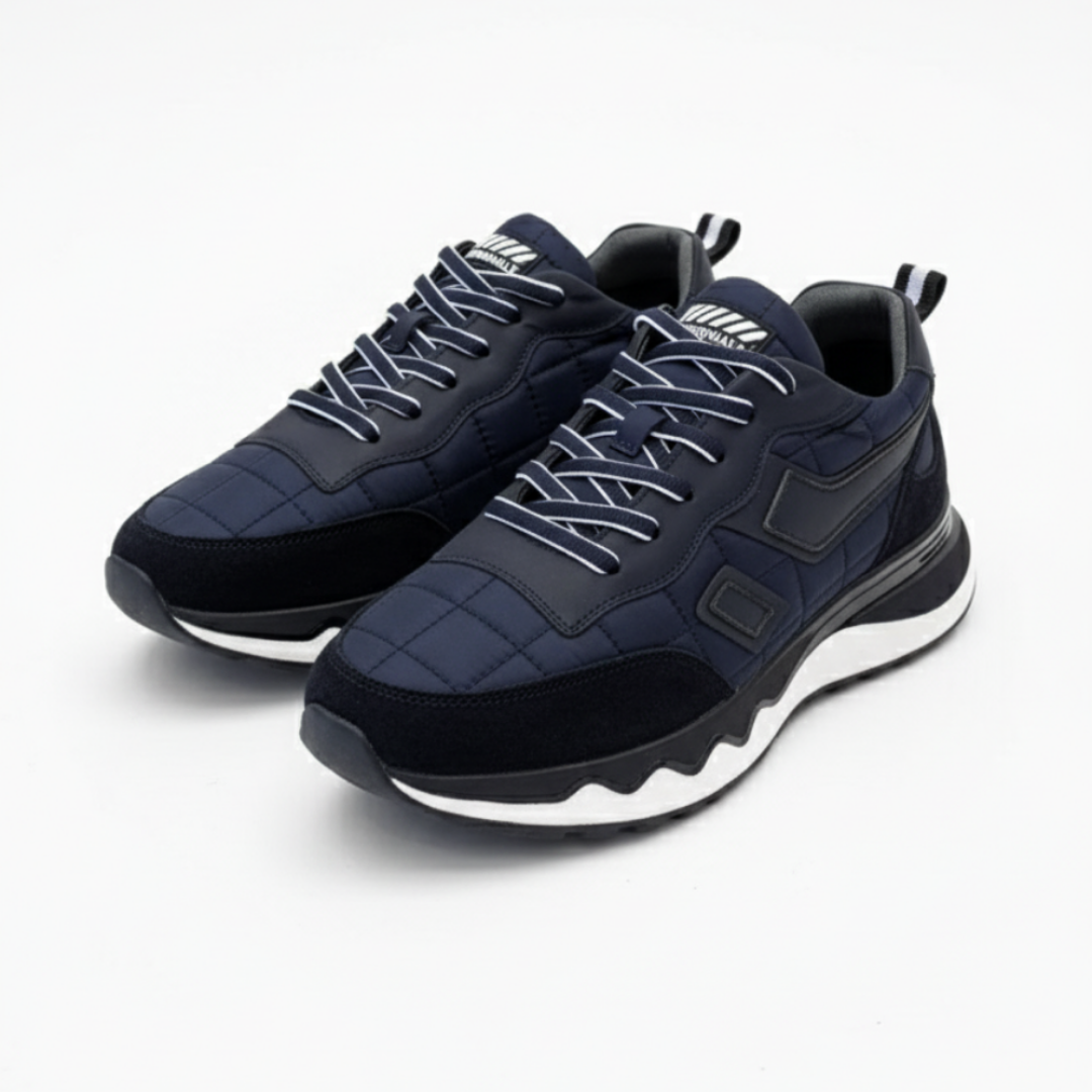 1091 Lacivert Paraşüt Nubuk Detay Hakiki Deri Erkek Sneakers