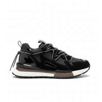 1095 Siyah Hakiki Deri Erkek Sneakers