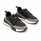 1094 Siyah Füme Hakiki Deri Erkek Sneakers