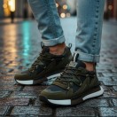 1095 Haki Nubuk Hakiki Deri Erkek Sneakers