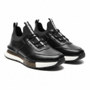 1096 Siyah Cilt Hakiki Deri Erkek Sneakers