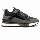 1098 Füme Siyah Hakiki Deri Erkek Sneakers