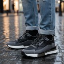 1098 Füme Siyah Hakiki Deri Erkek Sneakers