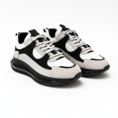 1098 Siyah Beyaz Hakiki Deri Erkek Sneakers