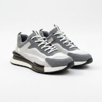 1099 Beyaz Füme Nubuk Hakiki Deri Erkek Sneakers