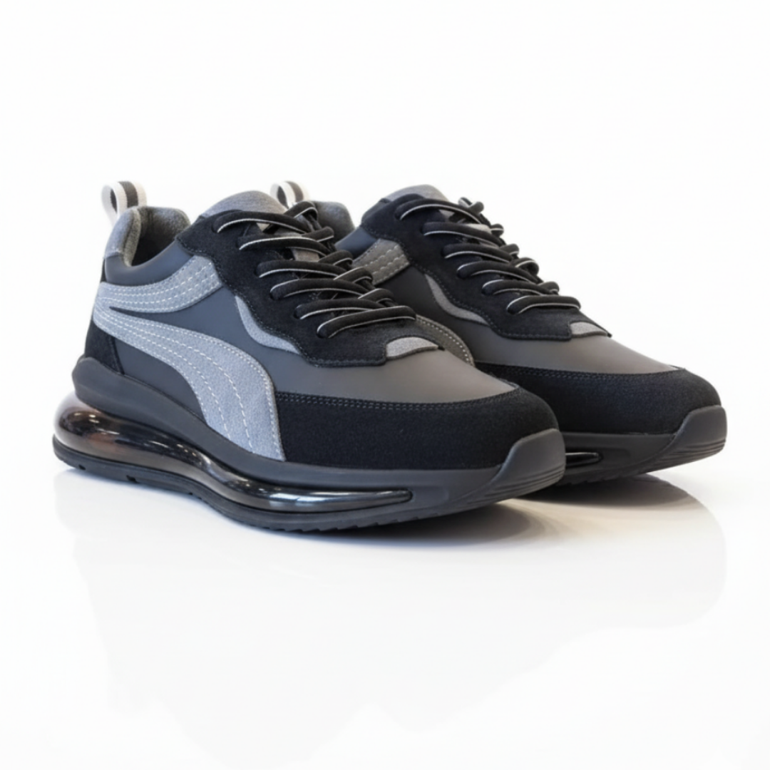 1102 Siyah Füme Hakiki Deri Erkek Sneakers