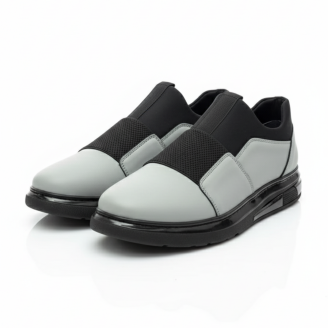 1067 Füme Streçli Mat Hakiki Deri Erkek Sneakers