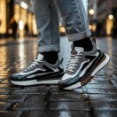 1099 Siyah Füme Hakiki Deri Erkek Sneakers