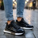 1099 Siyah Rugan Hakiki Deri Erkek Sneakers