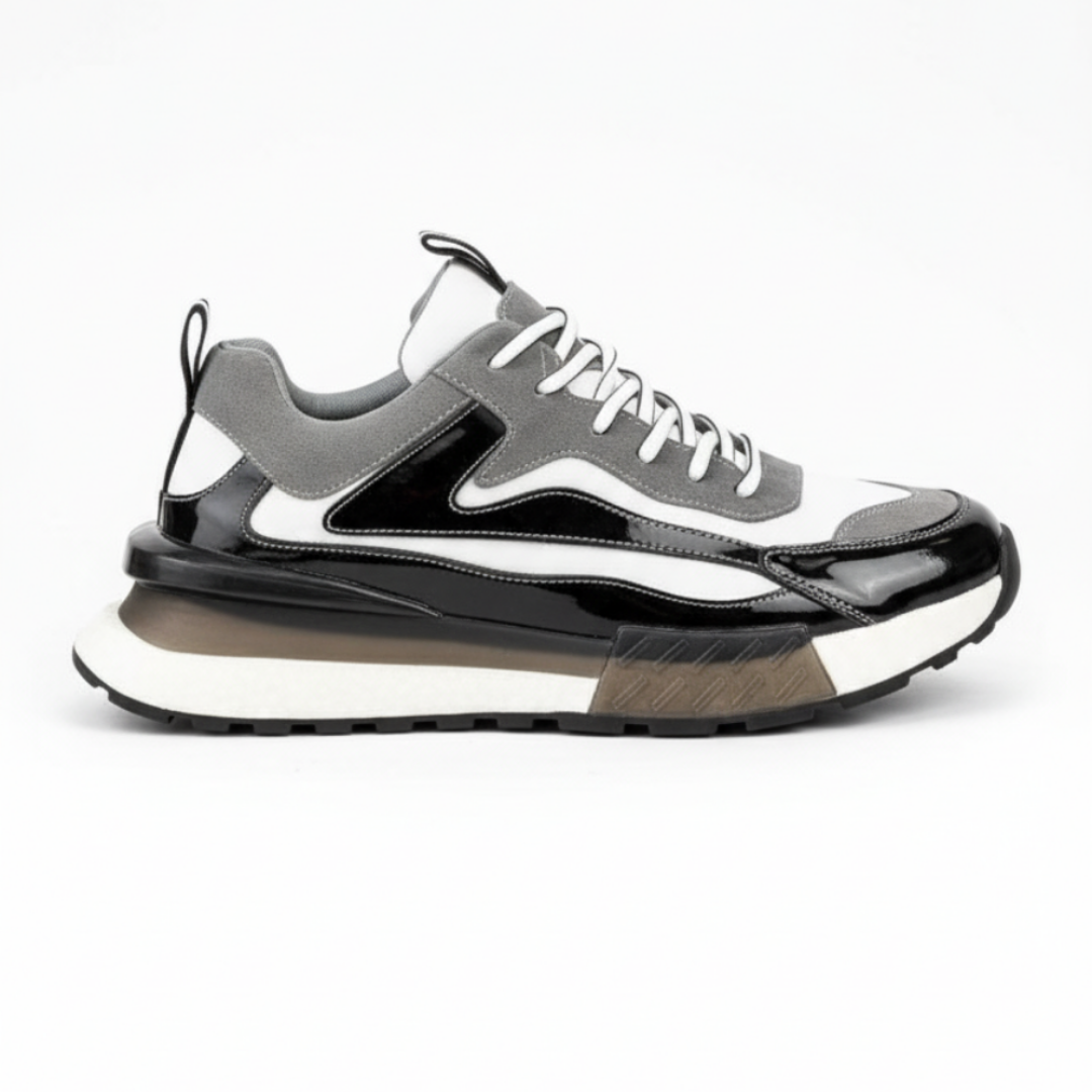 1099 Siyah Füme Hakiki Deri Erkek Sneakers