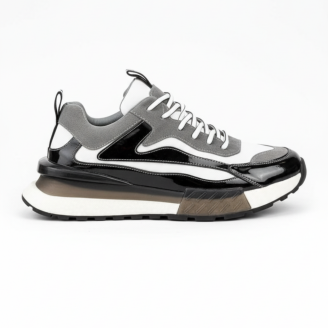 1099 Siyah Füme Hakiki Deri Erkek Sneakers