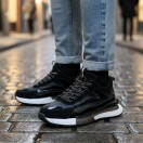 1099 Siyah Rugan Hakiki Deri Erkek Sneakers