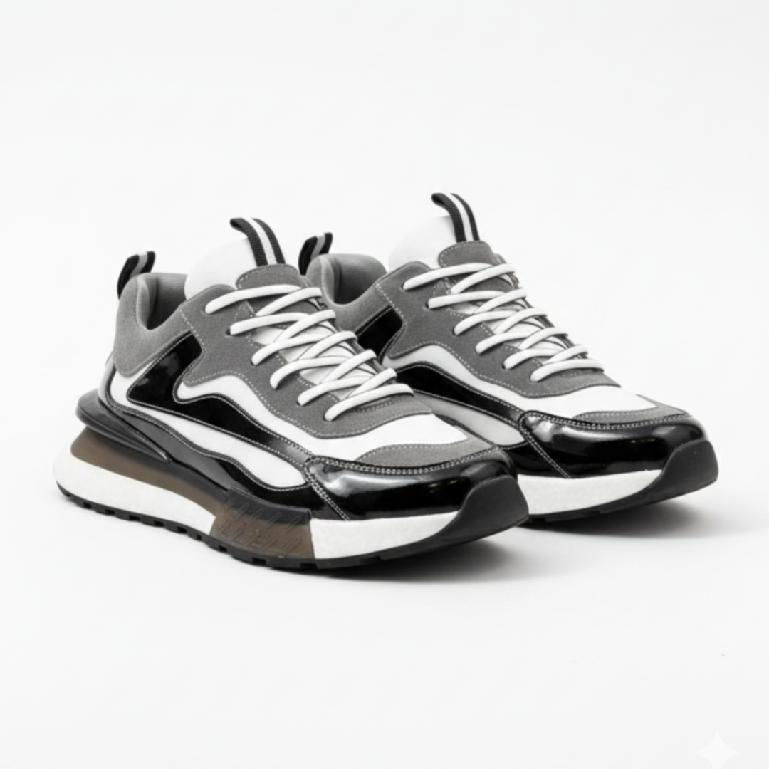 1099 Siyah Füme Hakiki Deri Erkek Sneakers