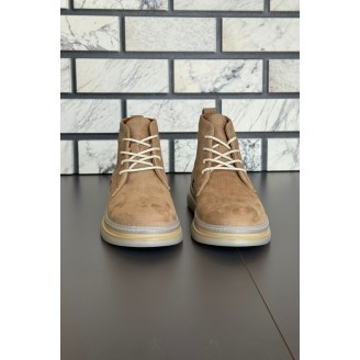 10600 Bej Nubuk Hakiki Deri Erkek Bot