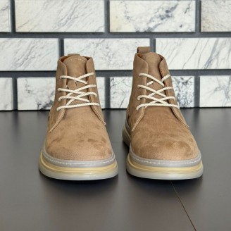 10600 Bej Nubuk Hakiki Deri Erkek Bot