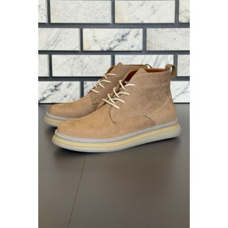 10600 Bej Nubuk Hakiki Deri Erkek Bot