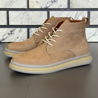 10600 Bej Nubuk Hakiki Deri Erkek Bot