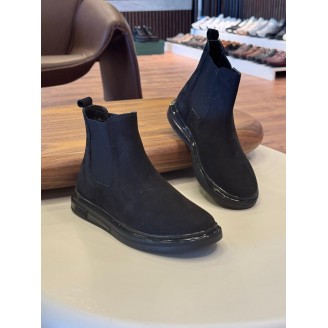 1052 Siyah Nubuk Hakiki Deri Bot