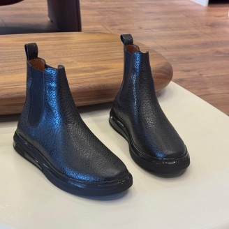 1052 Siyah  Hakiki Deri Bot