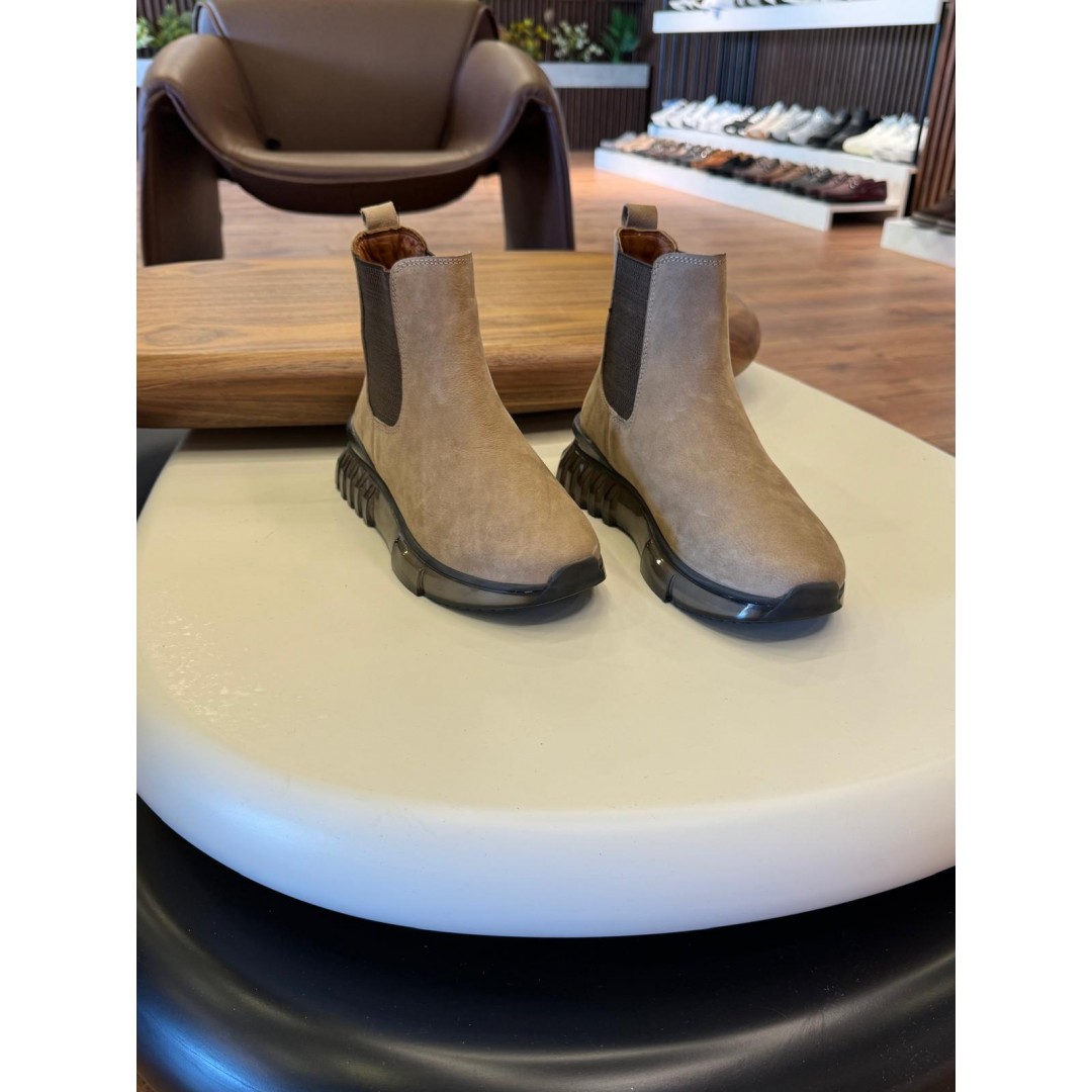 9900 Bej Nubuk Hakiki Deri Erkek Bot