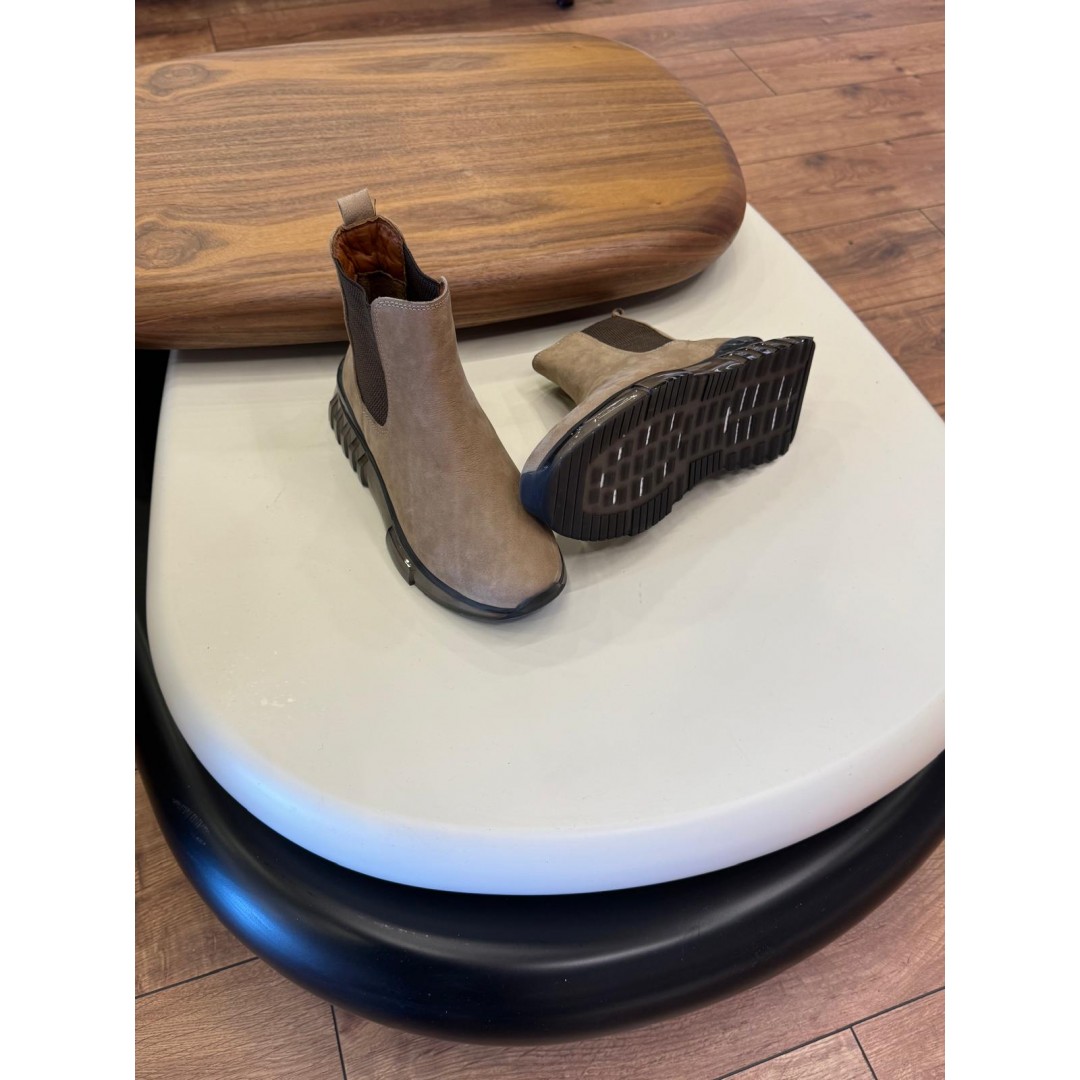 9900 Bej Nubuk Hakiki Deri Erkek Bot