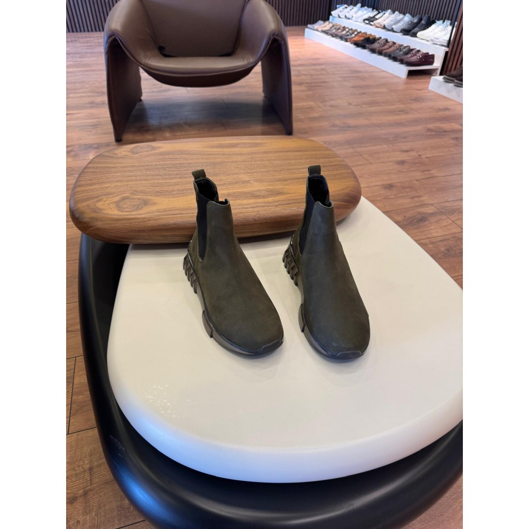 9900 Haki Nubuk Hakiki Deri Erkek Bot