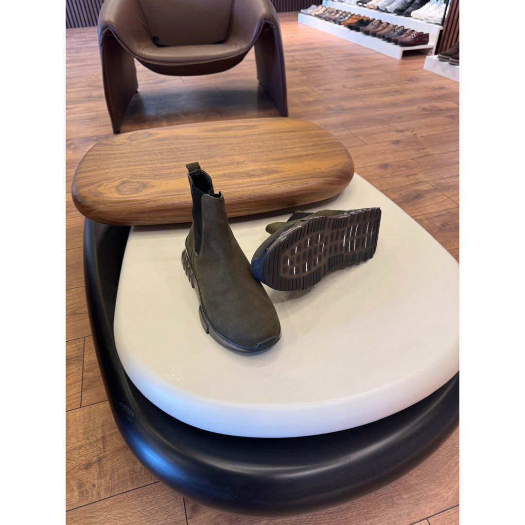 9900 Haki Nubuk Hakiki Deri Erkek Bot