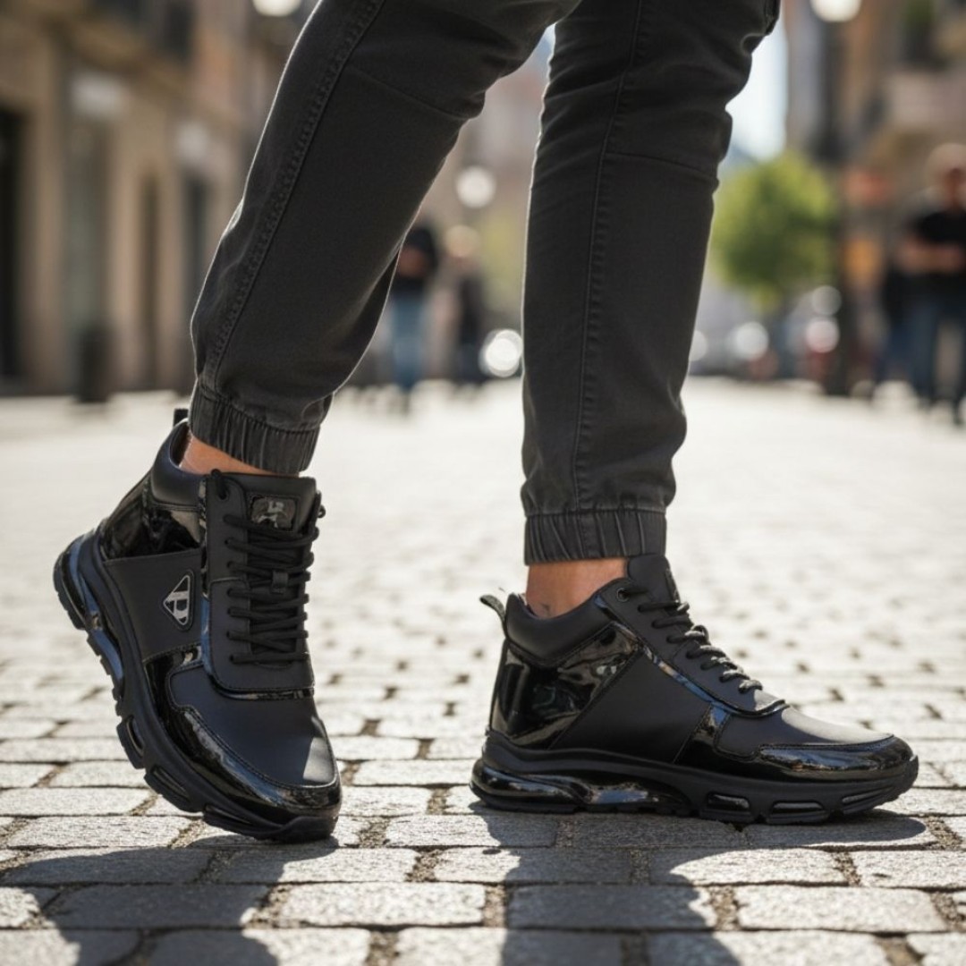 2027 Siyah Cilt Hakiki Deri Erkek Bot