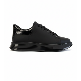 1051 Siyah Mat Hakiki Deri Erkek Sneakers