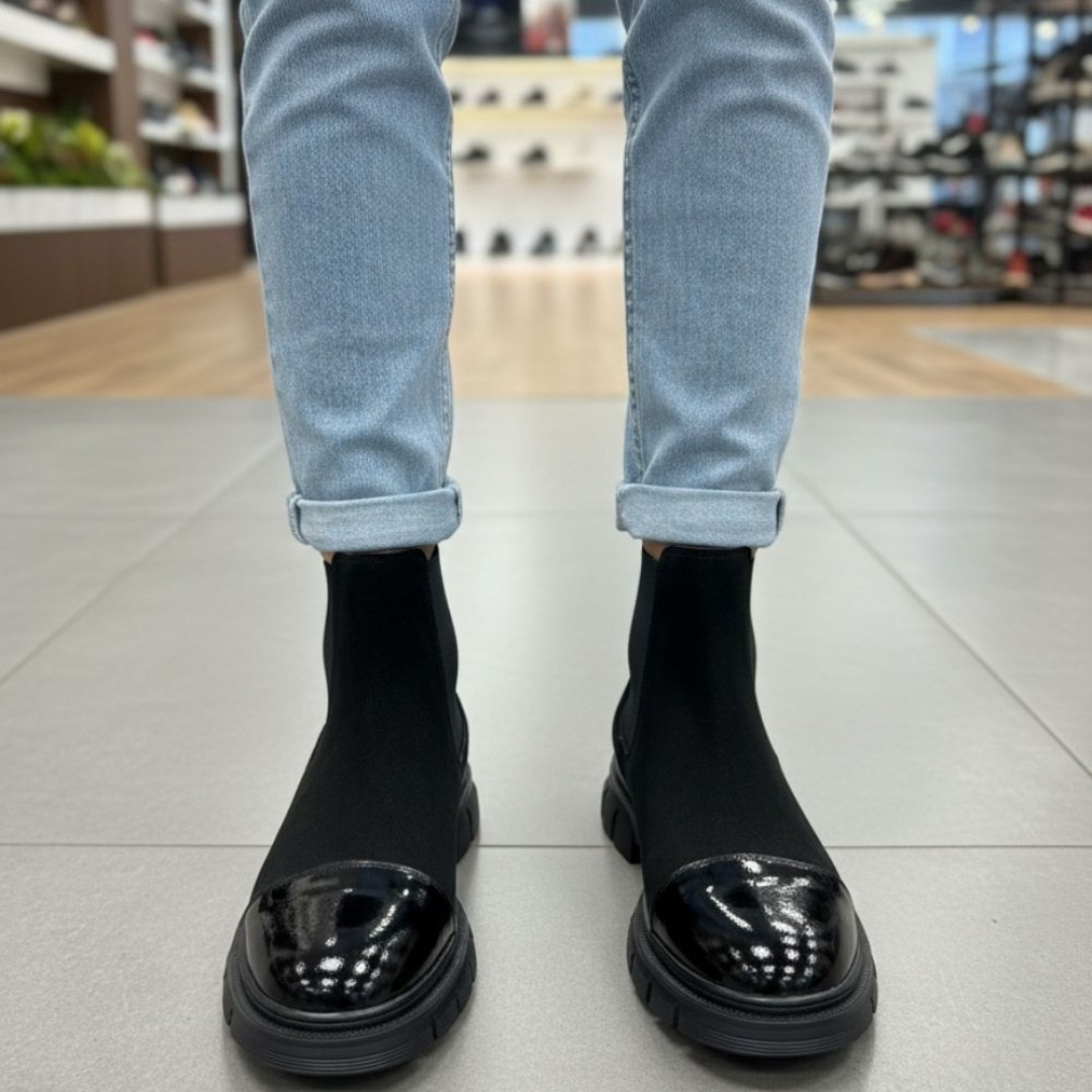 2041 Siyah Hakiki Deri Bot