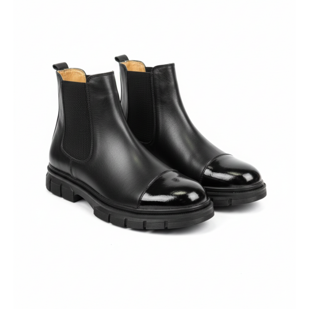 2041 Siyah Cilt Rugan Hakiki Deri Bot