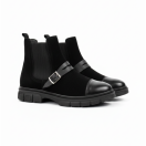 2041 Siyah Cilt Nubuk Hakiki Deri Bot