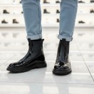 Streçli Siyah Hakiki Deri Bot