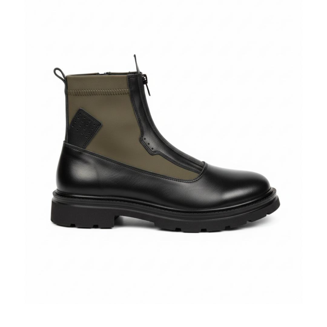 Streçli Haki Hakiki Deri Bot