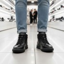 2042 Siyah Cilt Hakiki Deri Bot