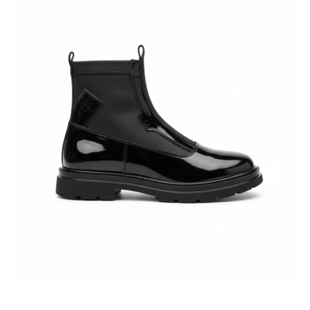 Streçli Siyah Hakiki Deri Bot