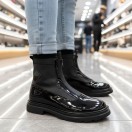 Streçli Siyah Hakiki Deri Bot