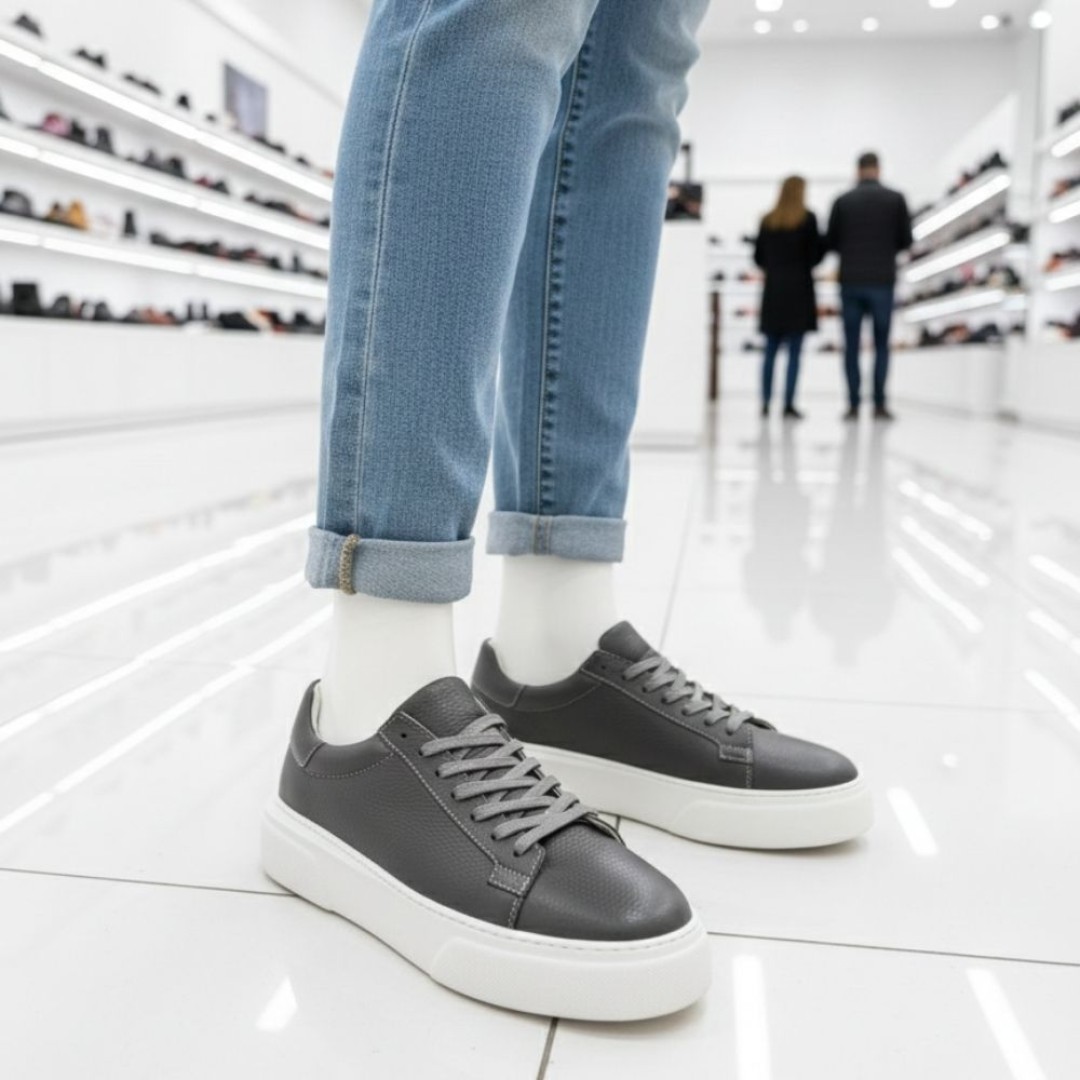 1090 Füme Cilt Hakiki Deri Erkek Sneakers