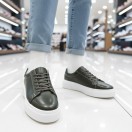 1090 Haki Cilt Hakiki Deri Erkek Sneakers