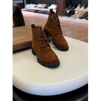 5602 Kahverengi Nubuk Hakiki Deri Bot