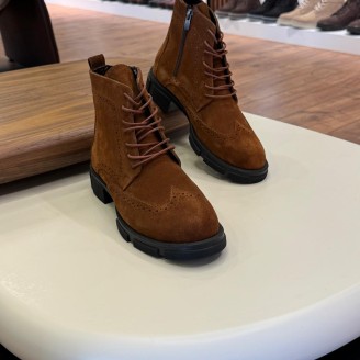 5602 Kahverengi Nubuk Hakiki Deri Bot