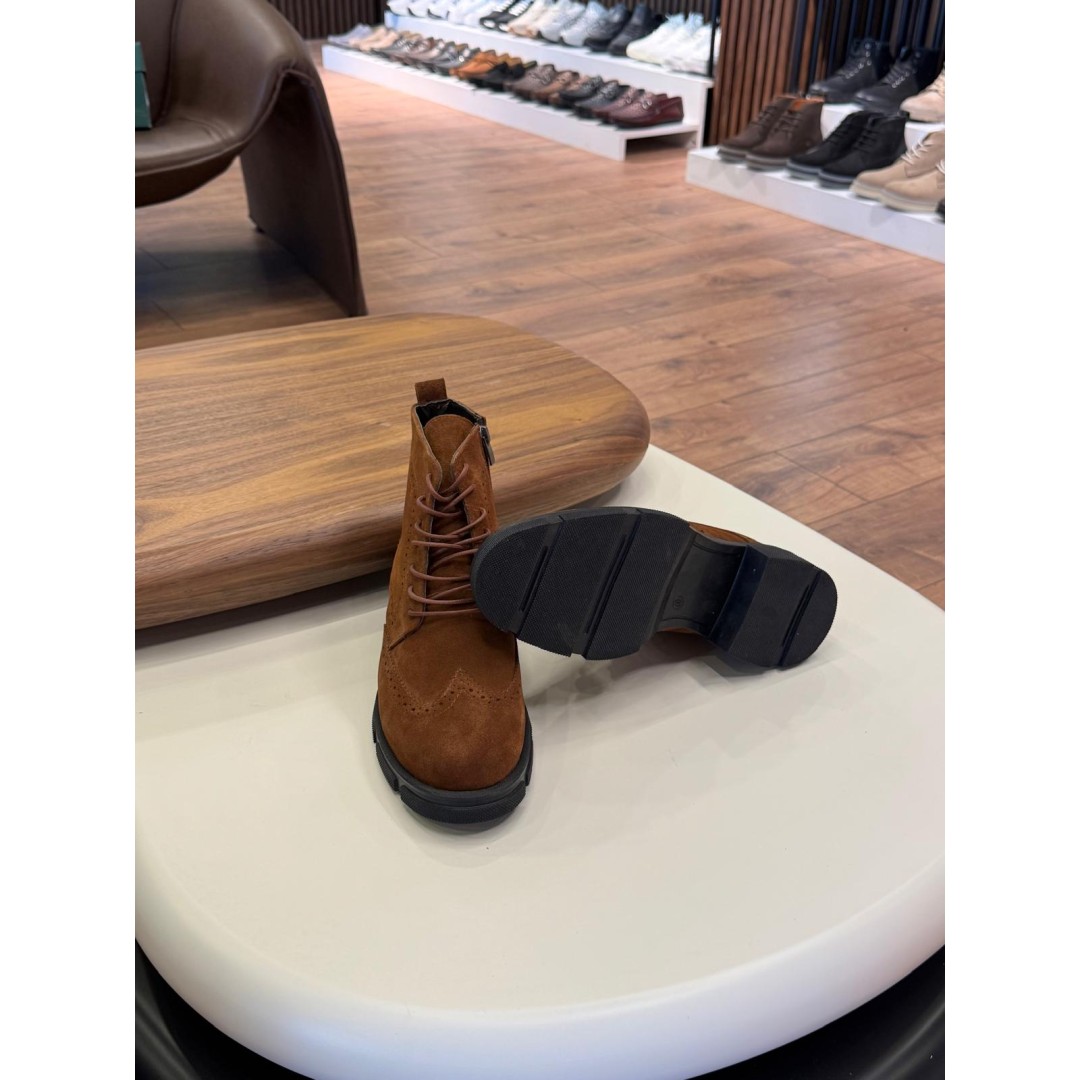 5602 Kahverengi Nubuk Hakiki Deri Bot