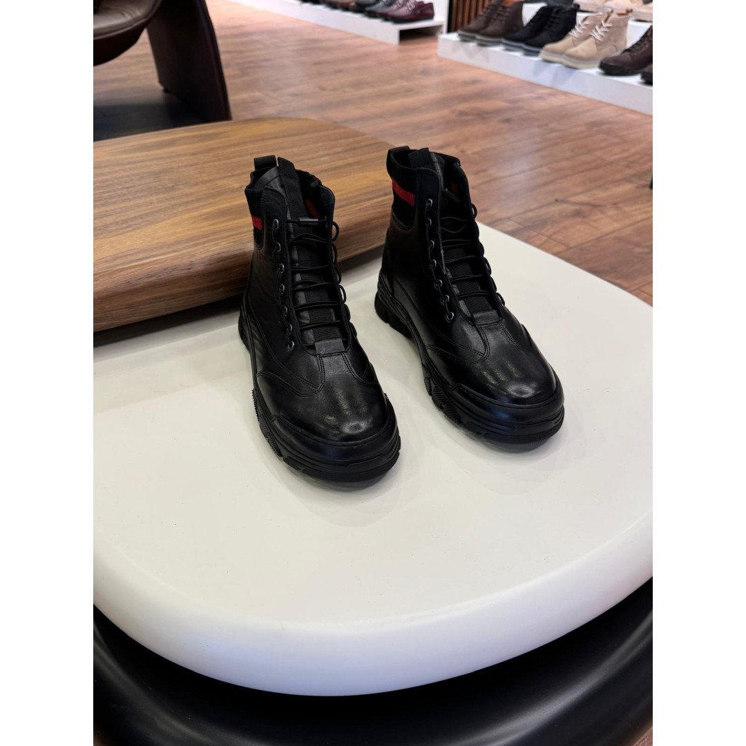 5605 Siyah Cilt Hakiki Deri Bot