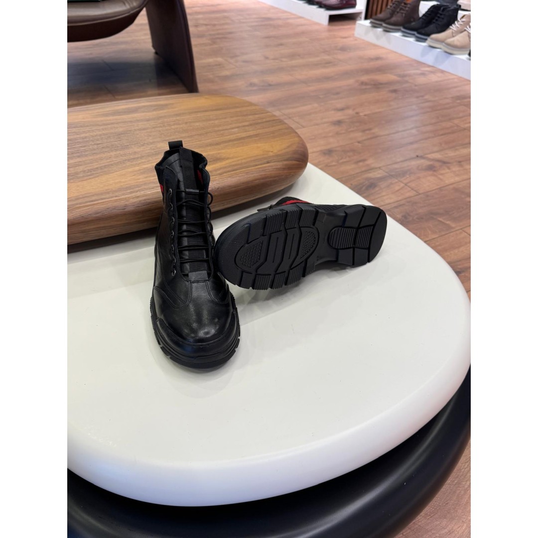 5605 Siyah Cilt Hakiki Deri Bot