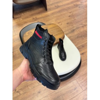 5605 Siyah Cilt Hakiki Deri Bot