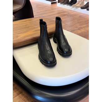 5608 Siyah Cilt Hakiki Deri Bot