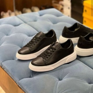 1090 Siyah Cilt Hakiki Deri Erkek Sneakers