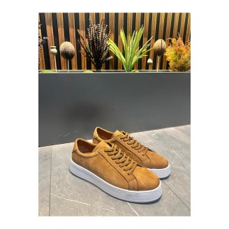 4209 Taba Nubuk Hakiki Deri Erkek Sneakers