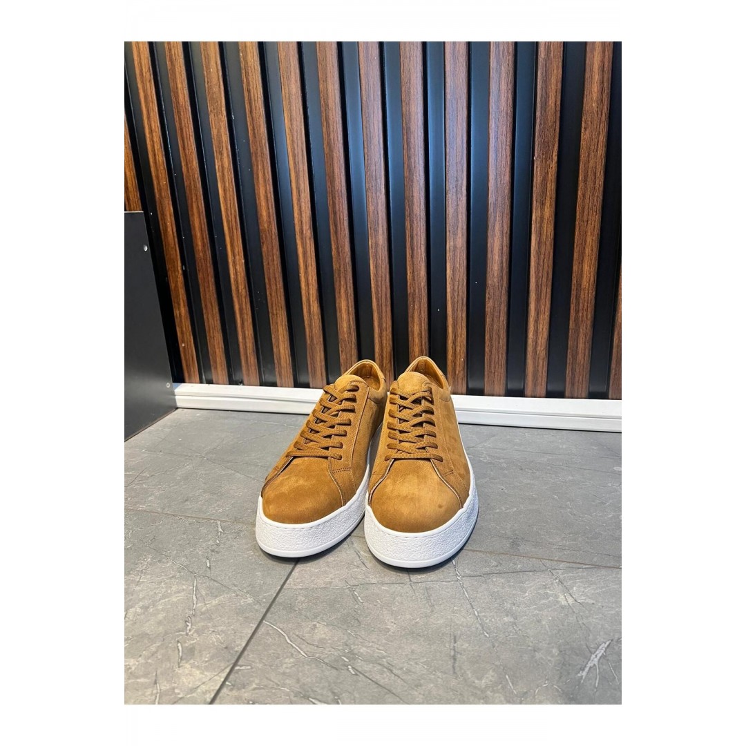 4209 Taba Nubuk Hakiki Deri Erkek Sneakers